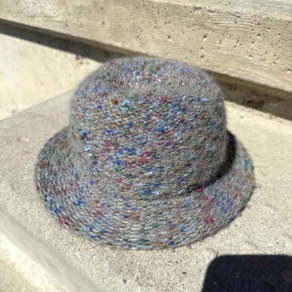Eaton Italy Wool Blend Bucket Hat Multicolor Speckled Knit Retro Winter Cap - Picture 1 of 7